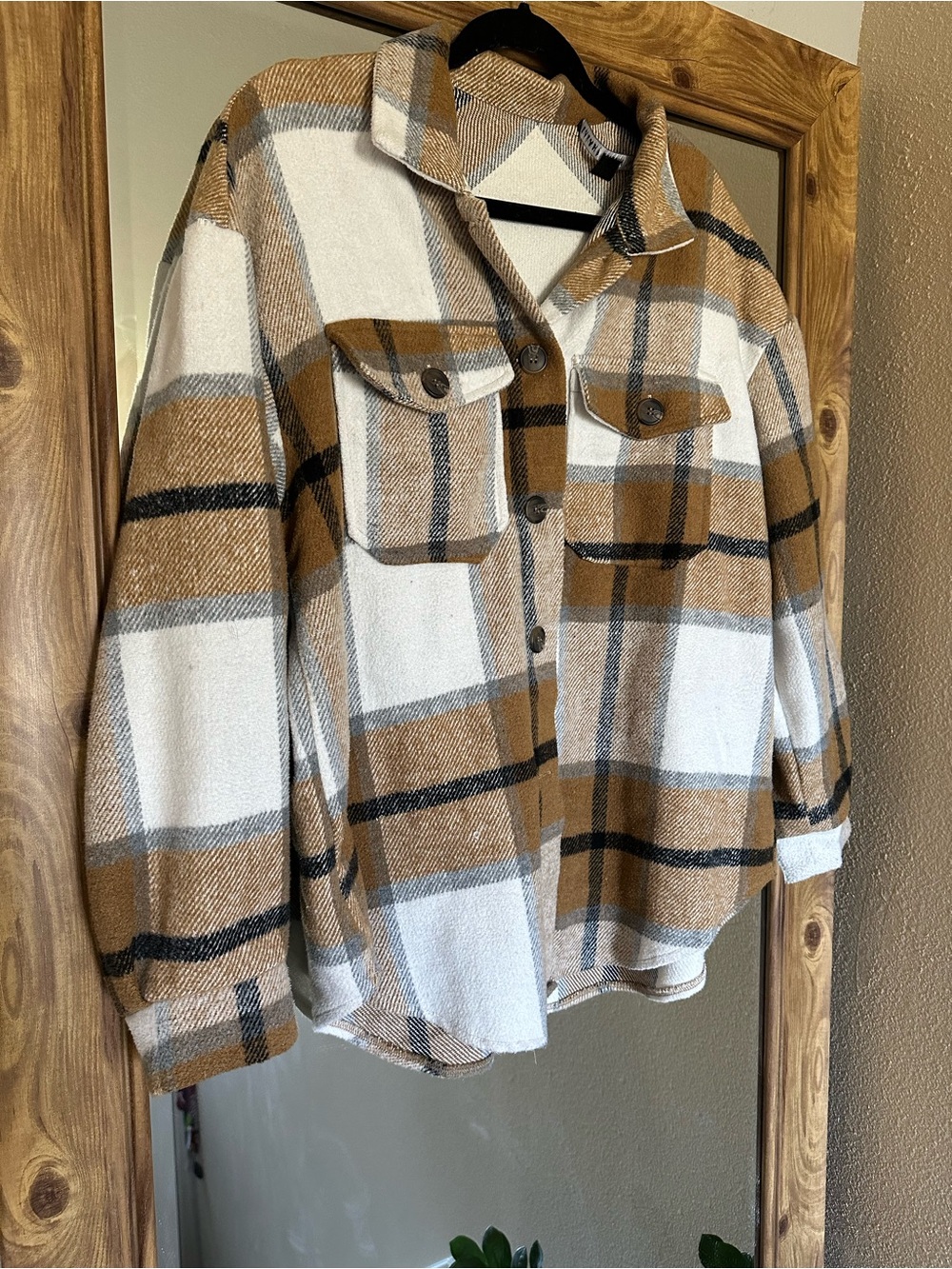 HYFVE Plaid Shacket in Cream, Camel and Black